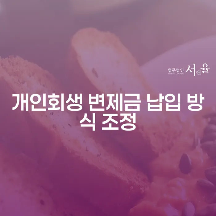 개인회생 변제금 납입 방식 조정, 어떻게 가능할까요?