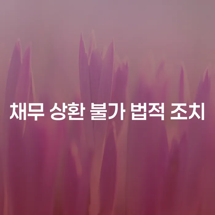 채무 상환 불가 시 어떻게 대처해야 할까요?